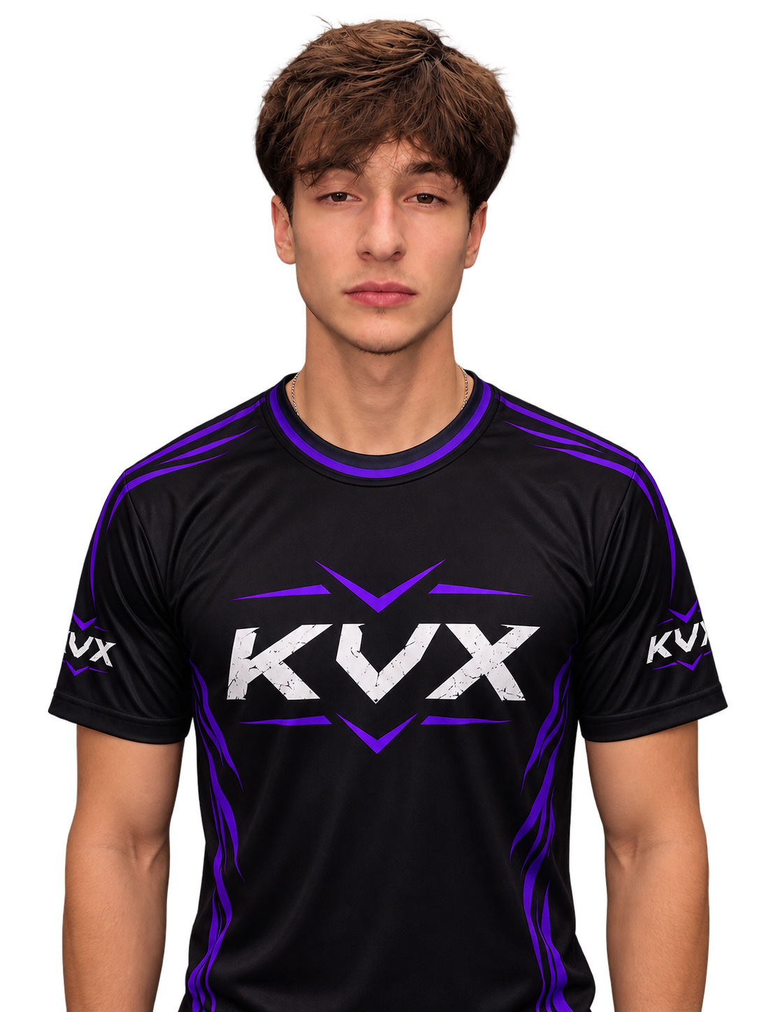 Steffan com camiseta KVX